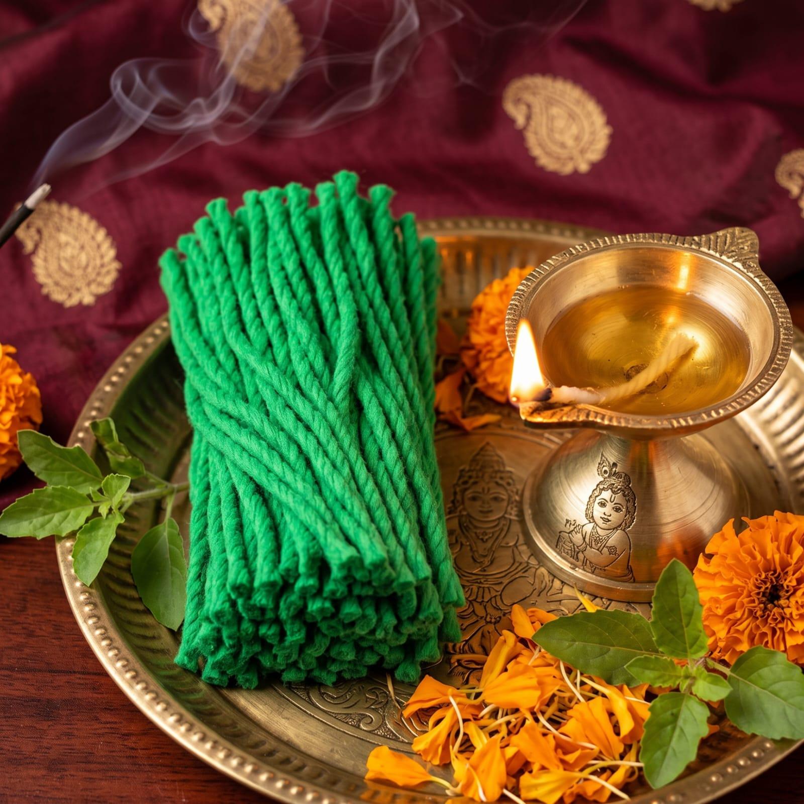 Green Cotton Vattulu (Green Cotton Wicks)